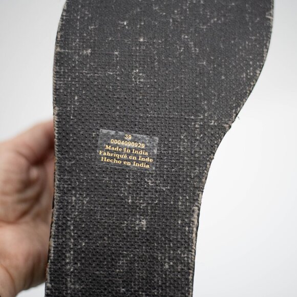 Free People Almost Paradise Brocade Platform Shoes 39 Black Gold Boho Chunky - Picture 13 of 13